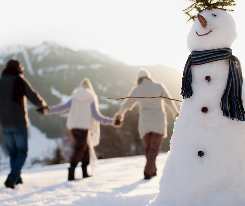 雪の中で遊ぶ家族は、慈善詐欺のせいで休日の楽しさを台無しにしてはいけません。